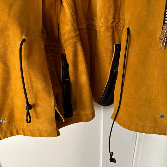 Caramel Oversized Suede Jacket w/adjustable fit and pockets - Picture 16 of 16